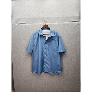 Eddie Bauer Mens Short Sleeve Performance Shirt Size L Light Blue 100% Polyester